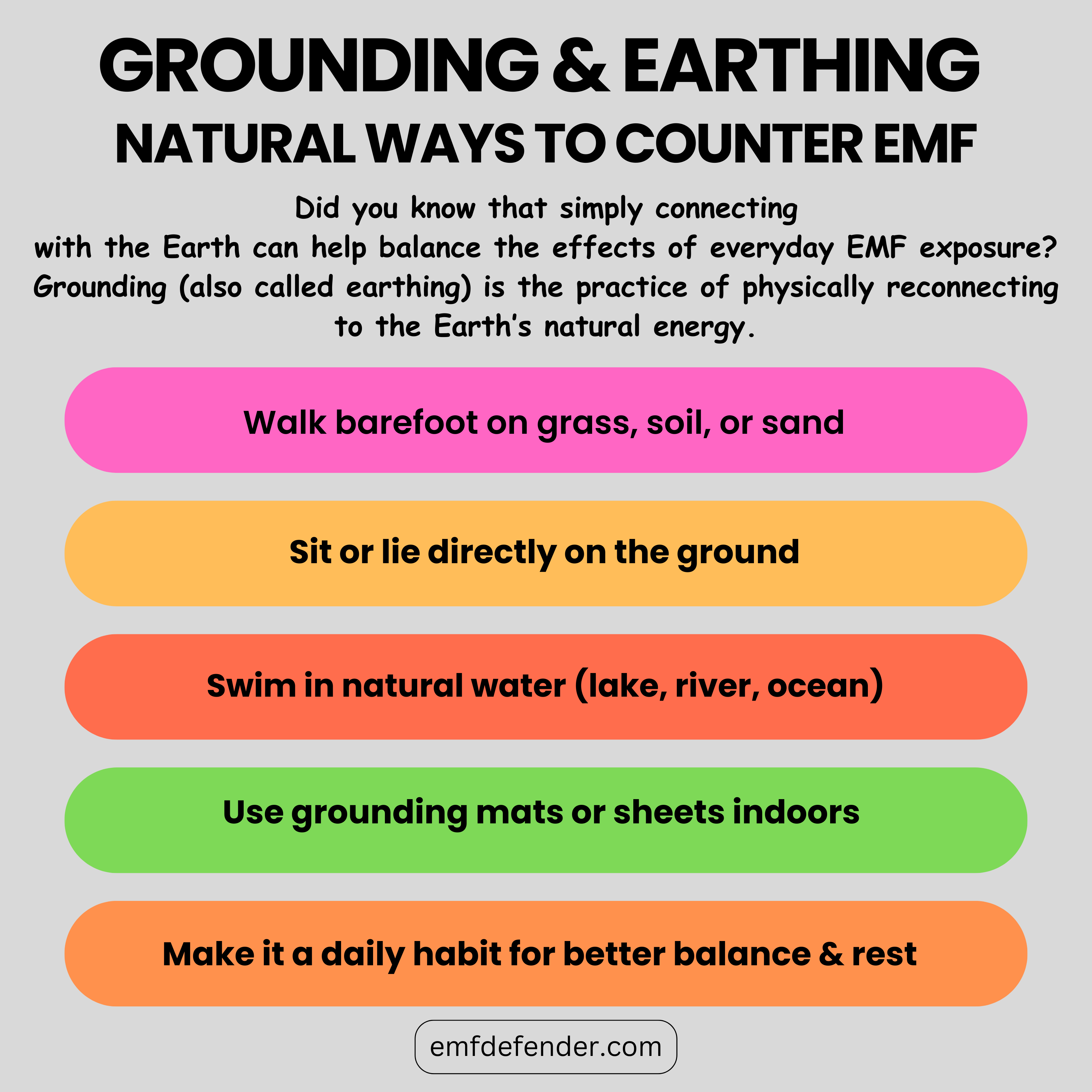 Grounding & Earthing – Natural Ways to Counter EMFs