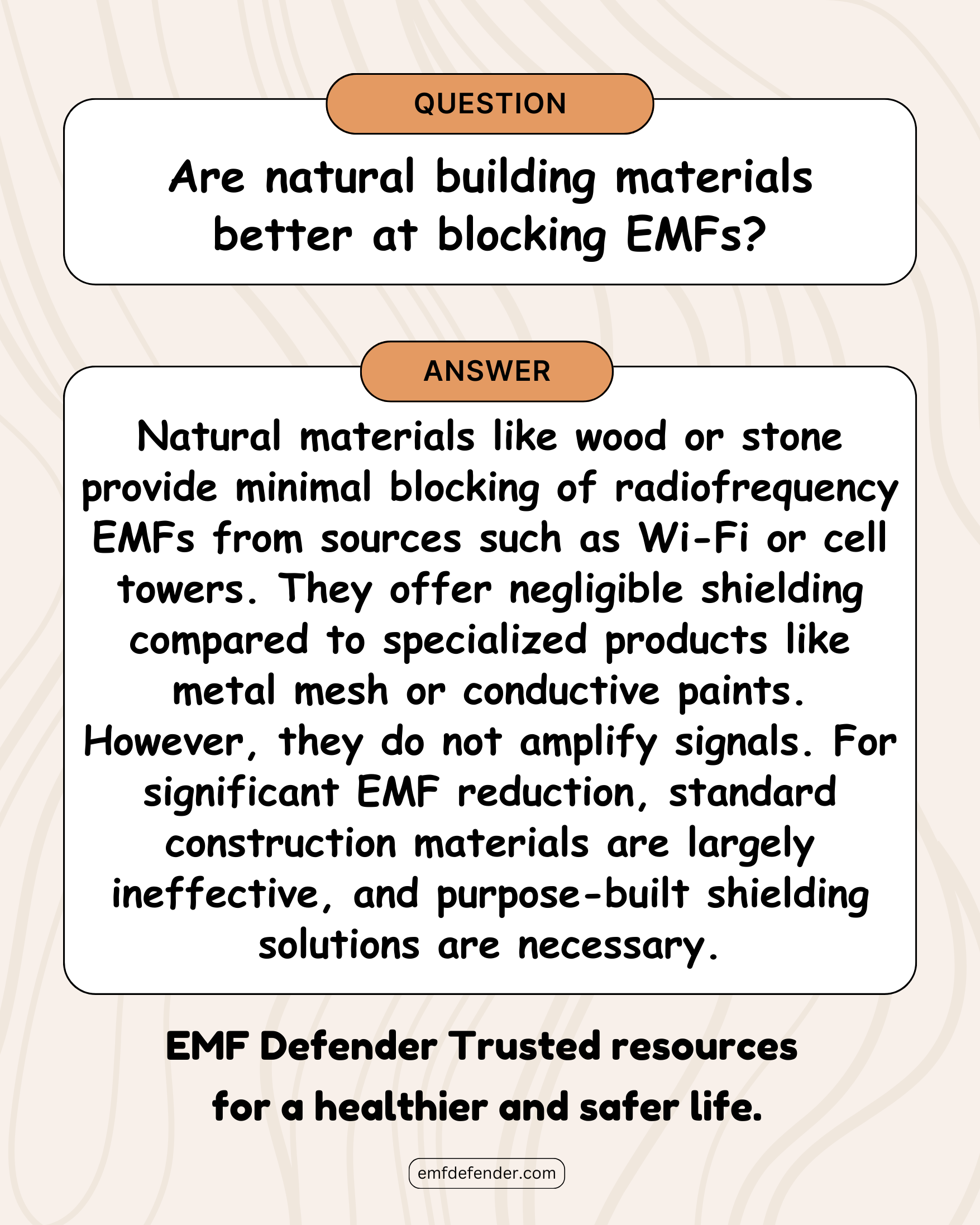 Are natural building materials better at blocking EMFs?