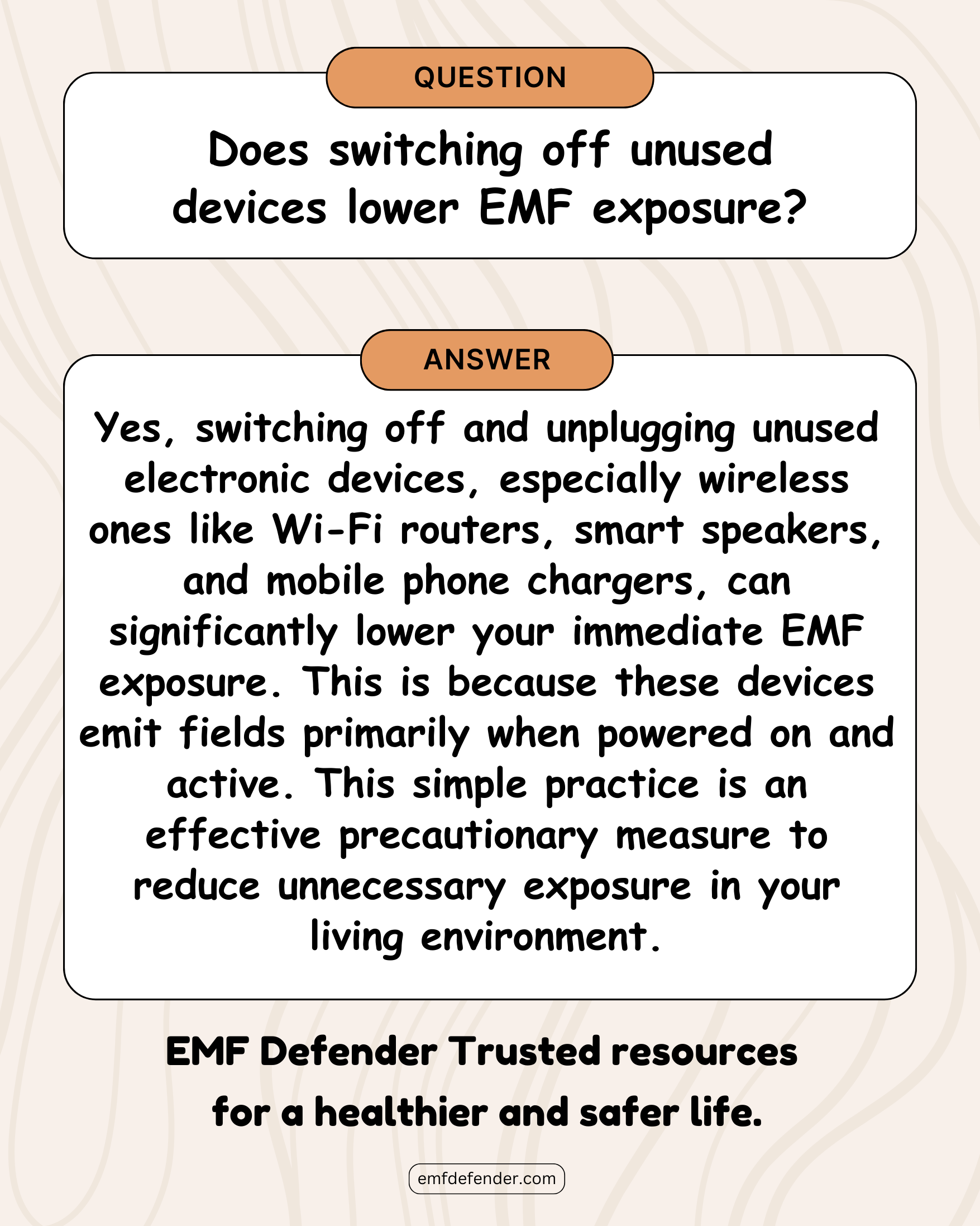 Does switching off unused devices lower EMF exposure?