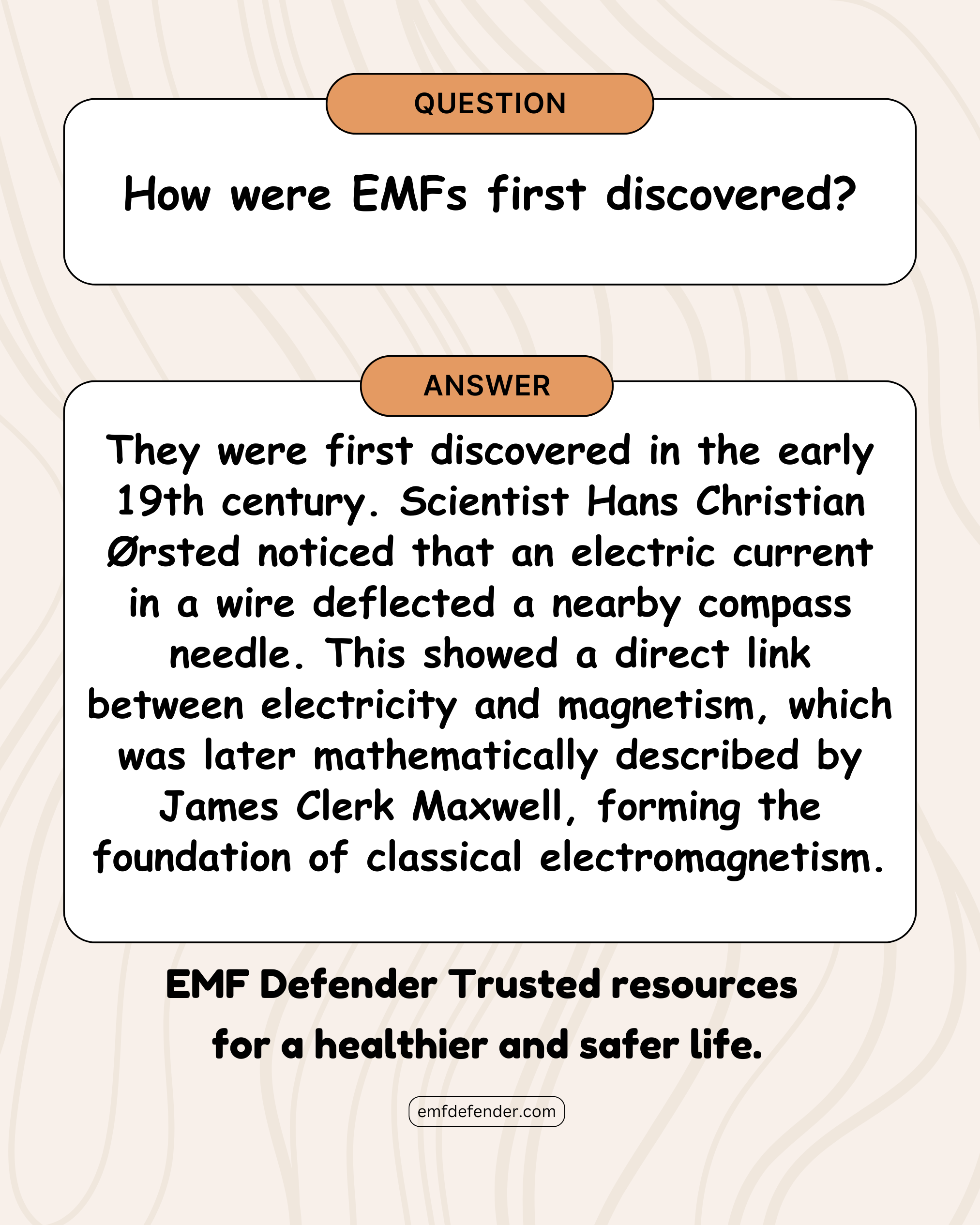 How were EMFs first discovered?