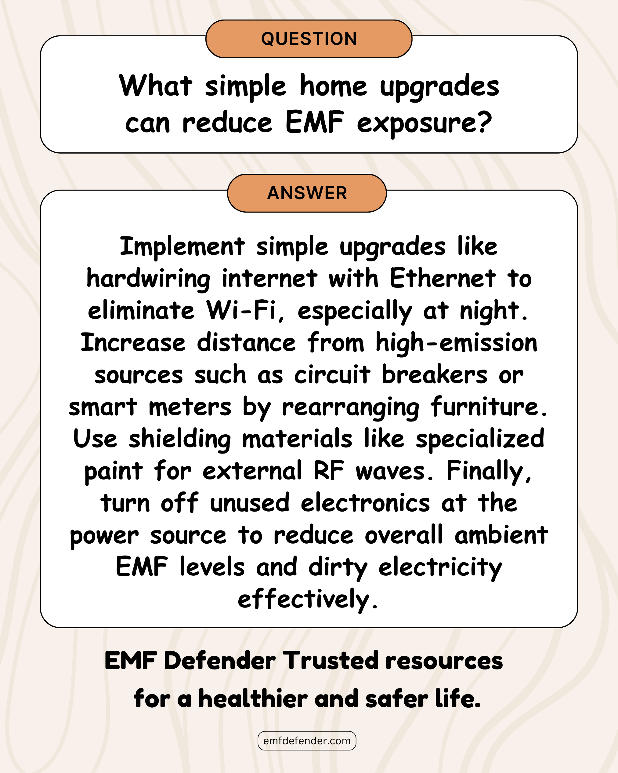 What simple home upgrades can reduce EMF exposure?