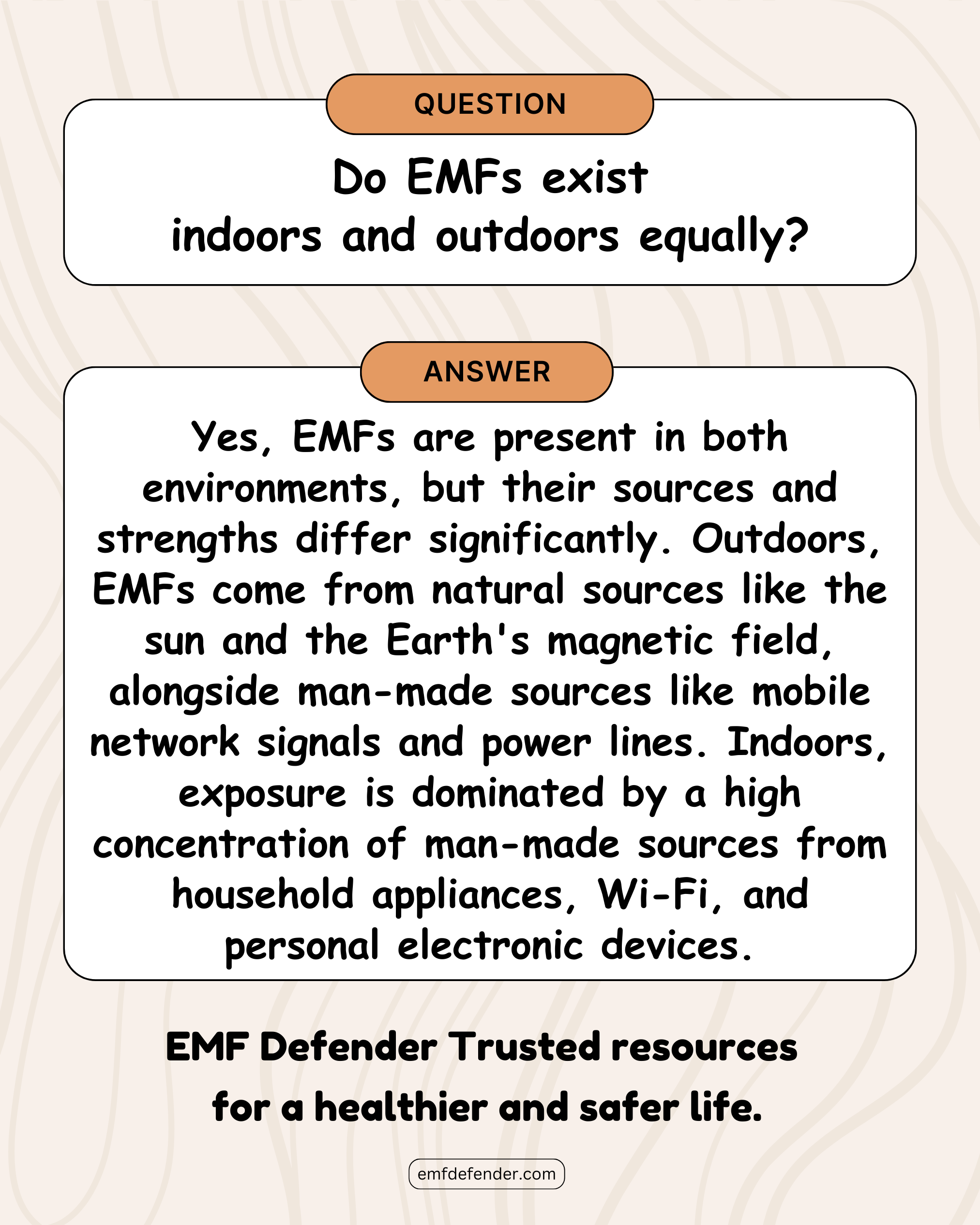 Do EMFs exist indoors and outdoors equally?