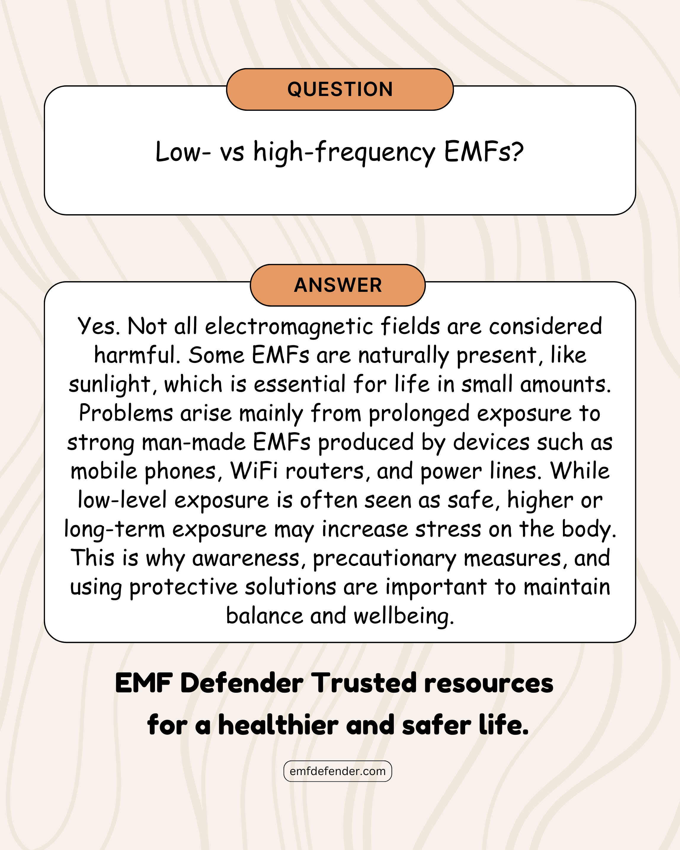 Low- vs high-frequency EMFs?