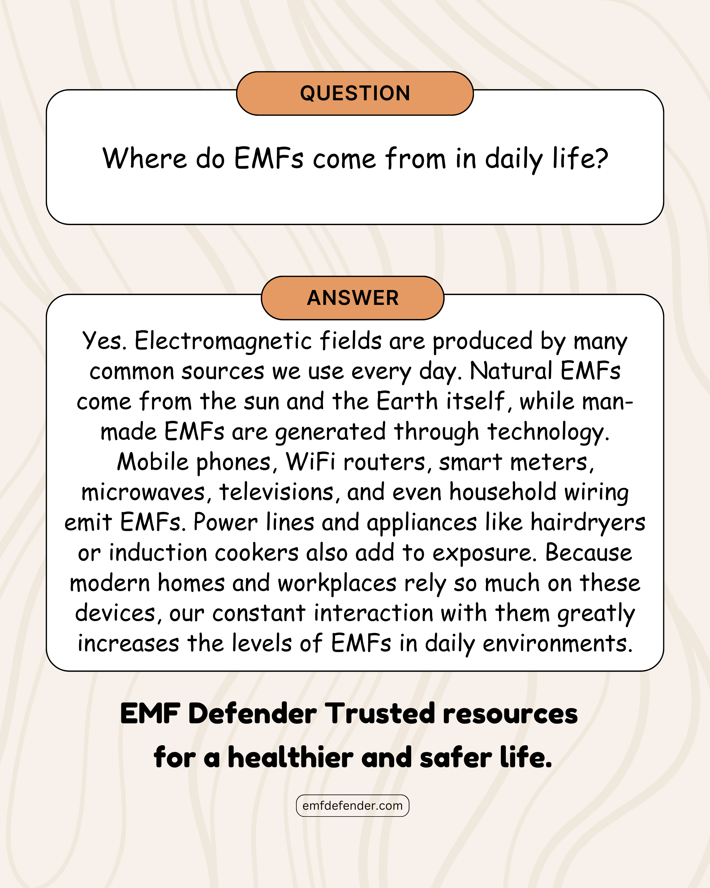 Where do EMFs come from in daily life?