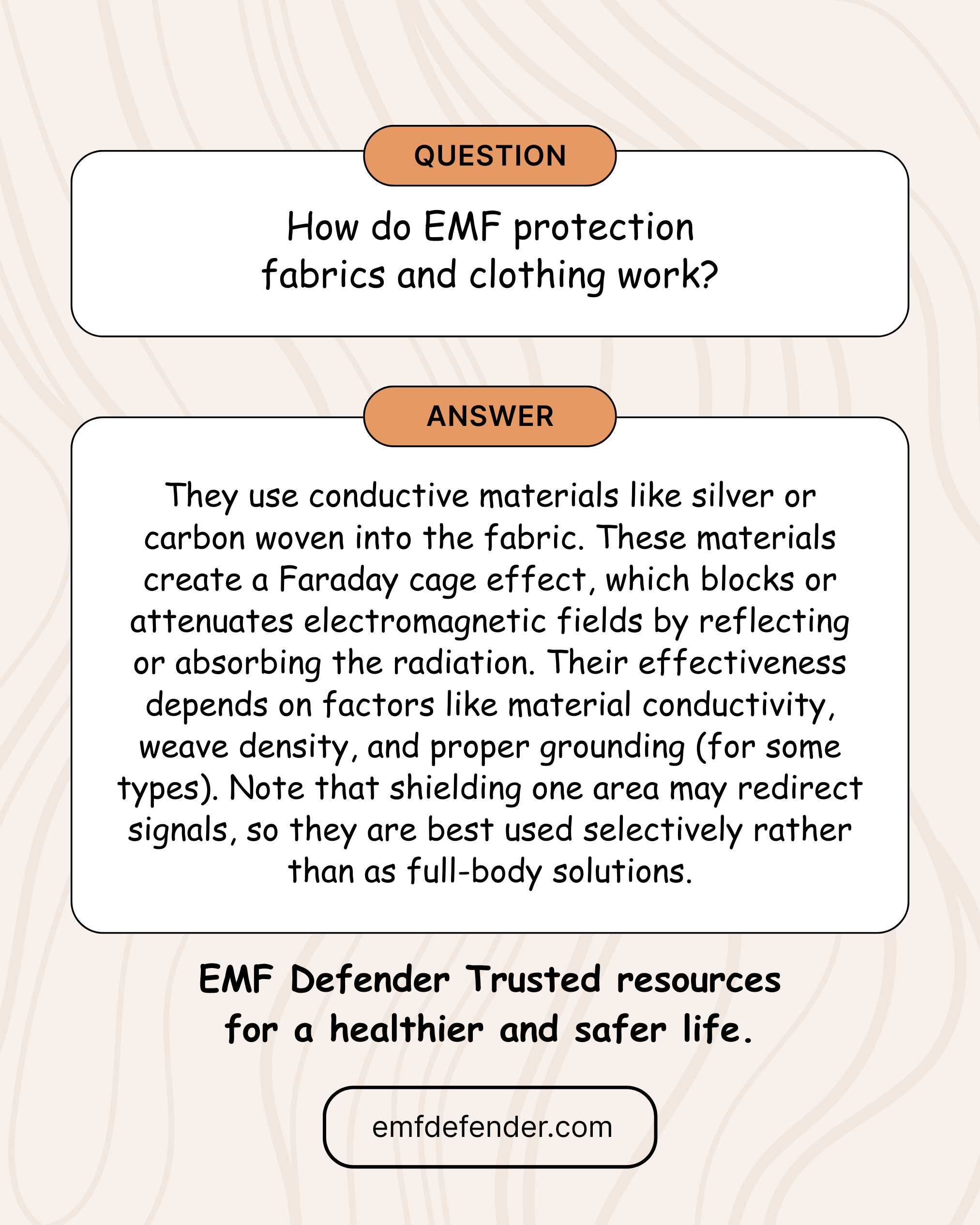 How do EMF protection fabrics and clothing work?