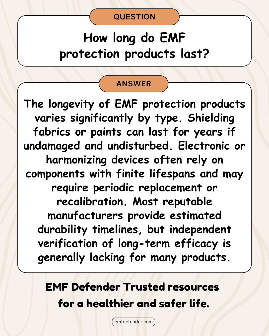 How long do EMF protection products last?