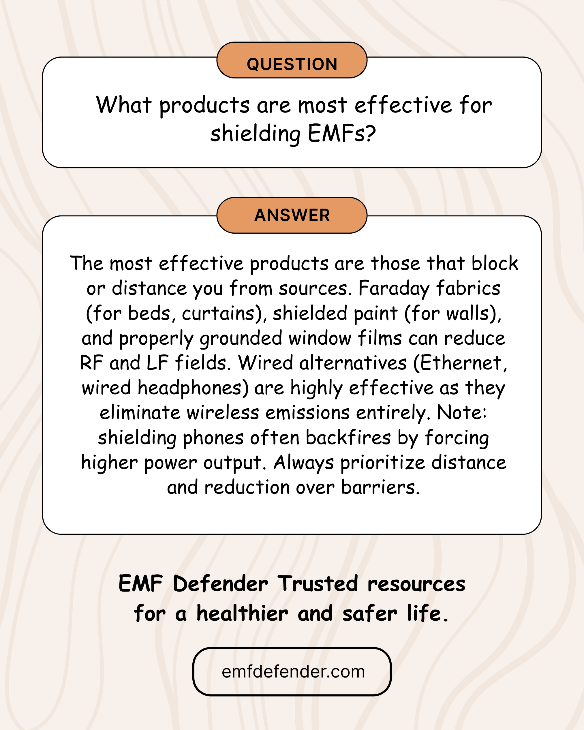 What products are most effective for shielding EMFs?