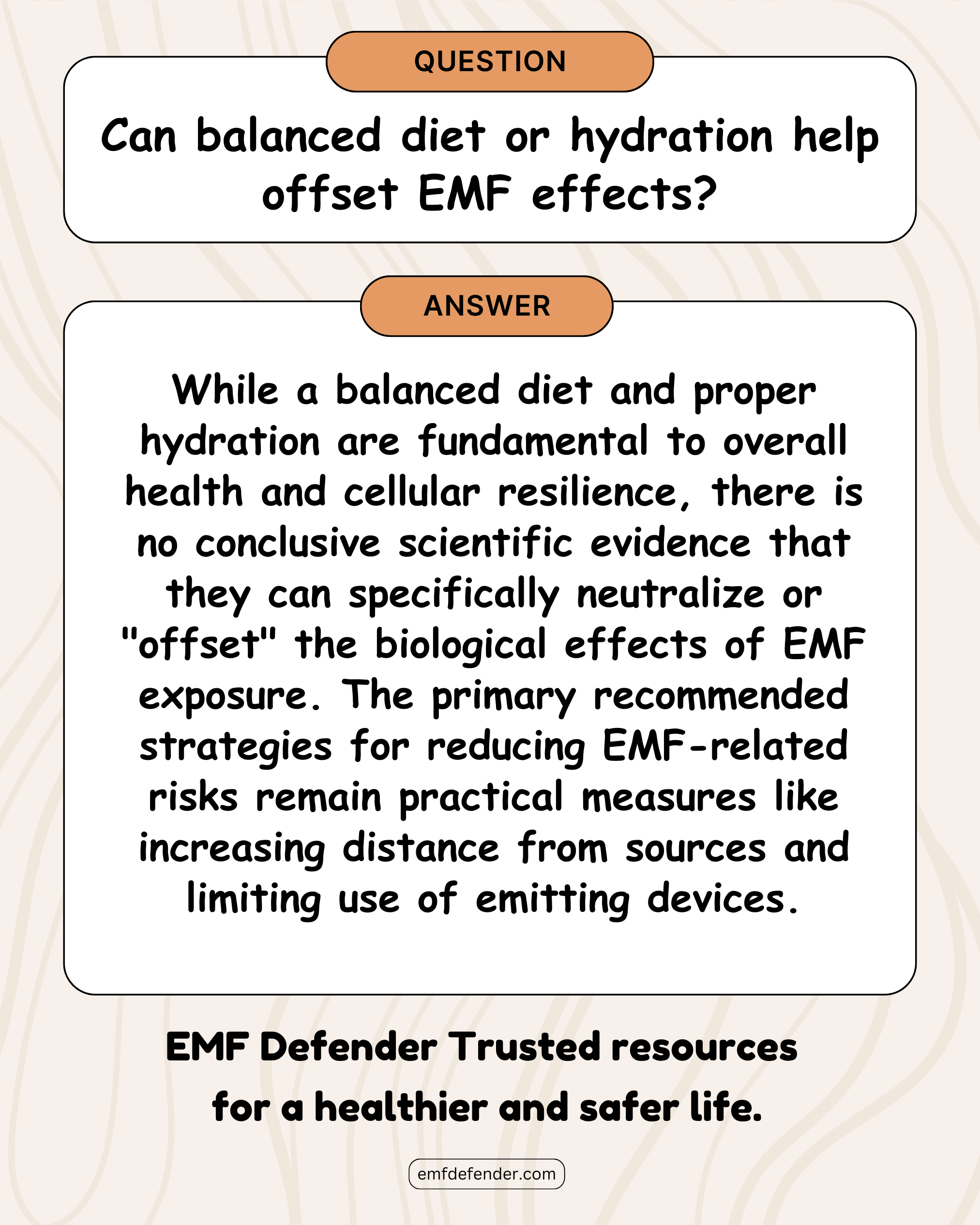 Can balanced diet or hydration help offset EMF effects?