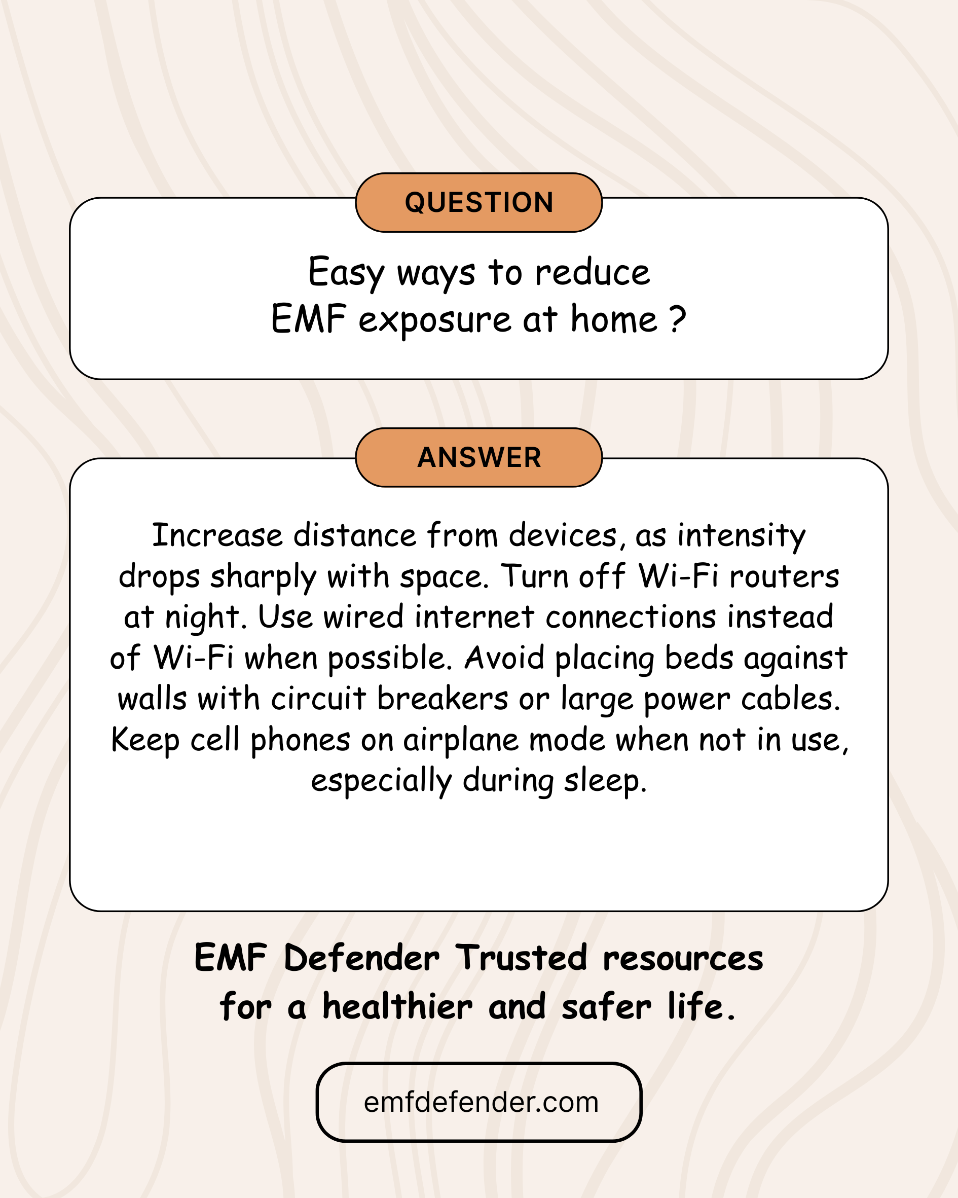 Easy ways to reduce EMF exposure at home?