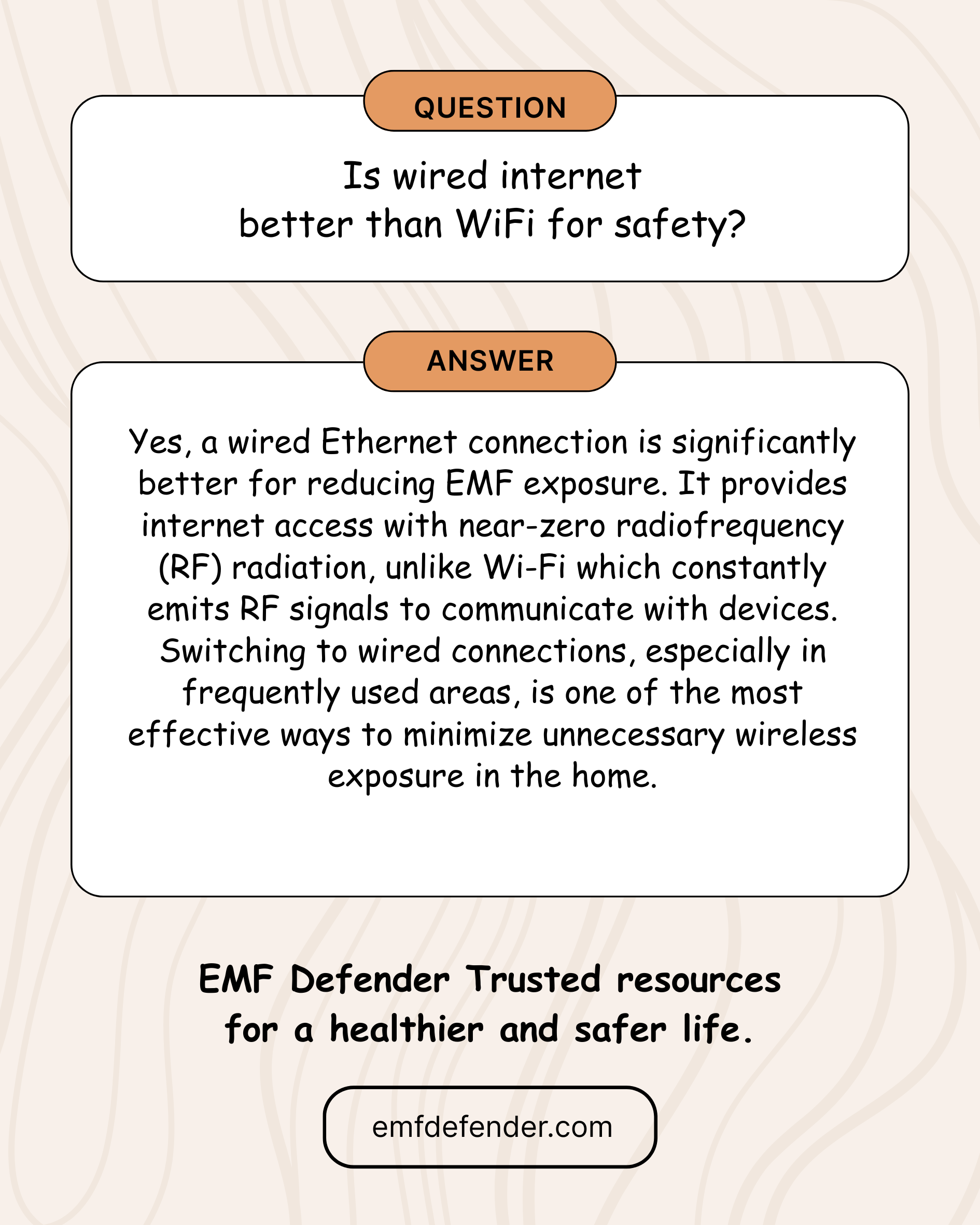 Is wired internet better than WiFi for safety?
