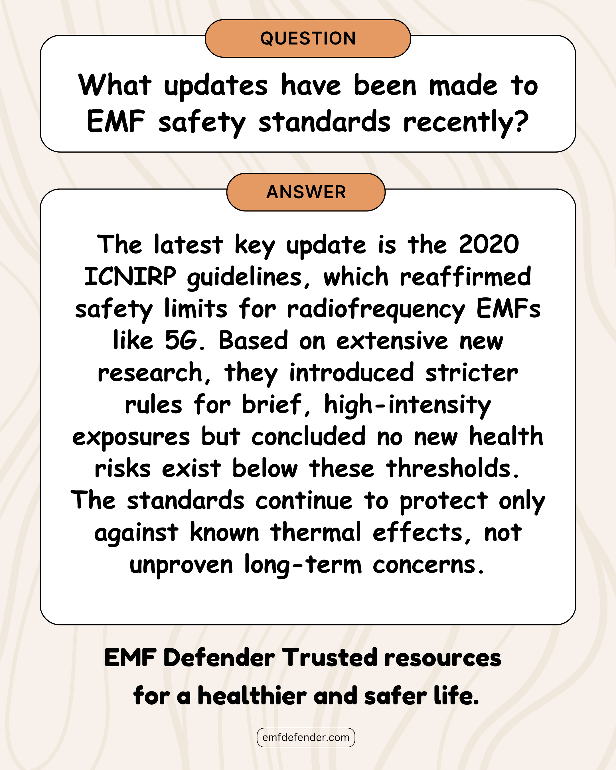 What updates have been made to EMF safety standards recently?