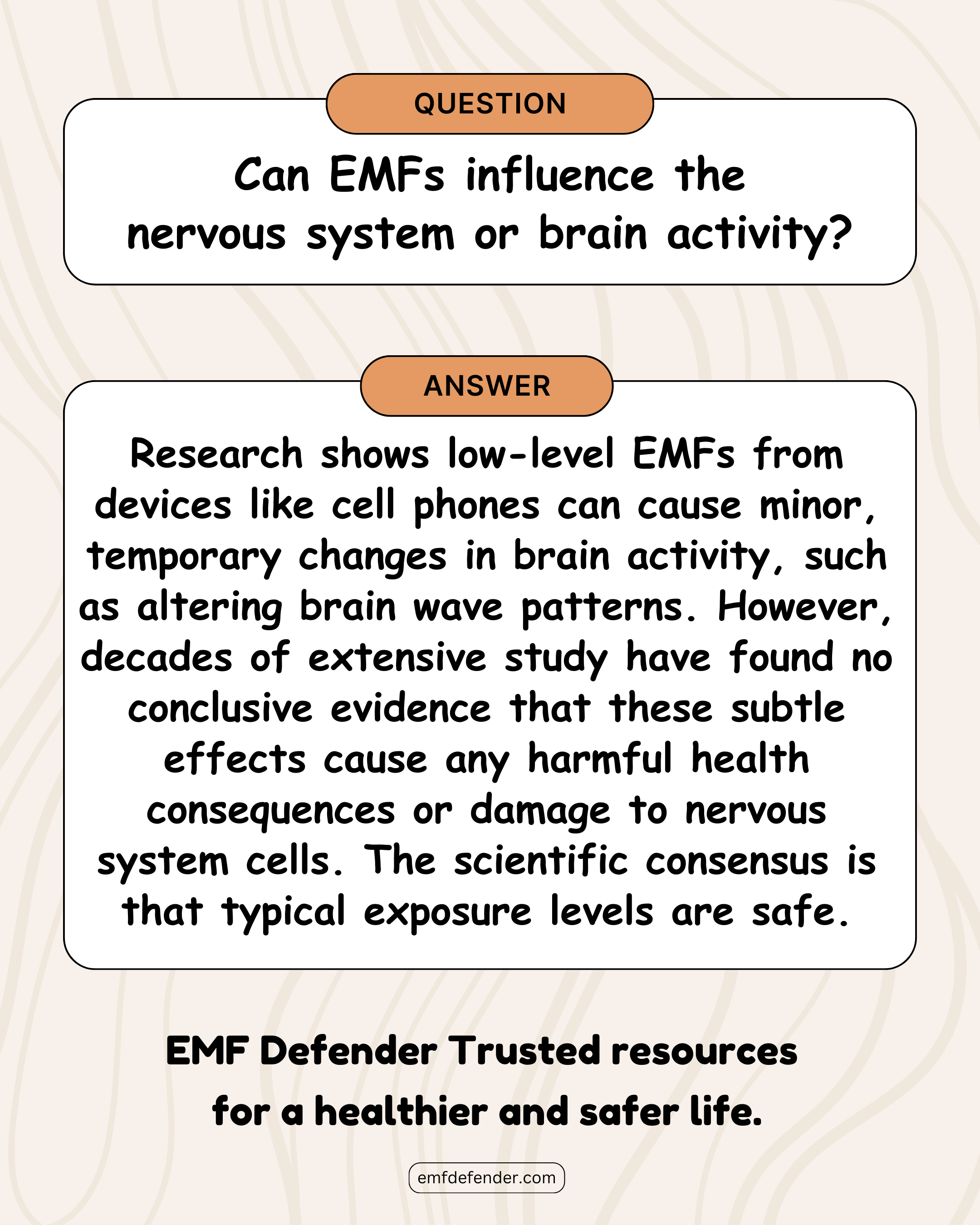Can EMFs influence the nervous system or brain activity?